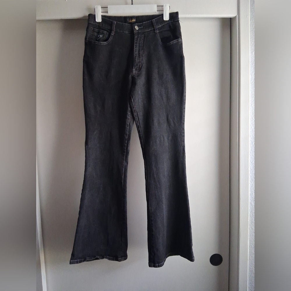 Vintage 90s Y2k Angels Flare Jeans Black Size 13